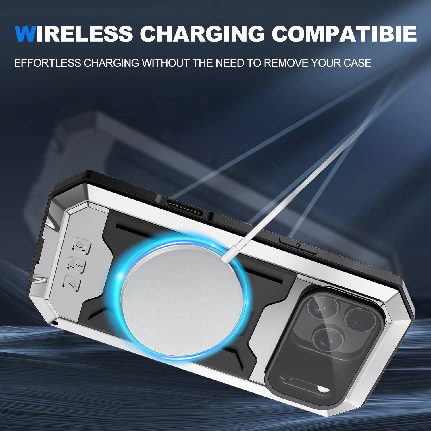 Rugged iPhone Case — Heavy-Duty Aluminum Full-Body Cover with Screen & Lens Protectors, Dual-Layer Shockproof Design, Kickstand and Dustproof Anti-Fingerprint Finish