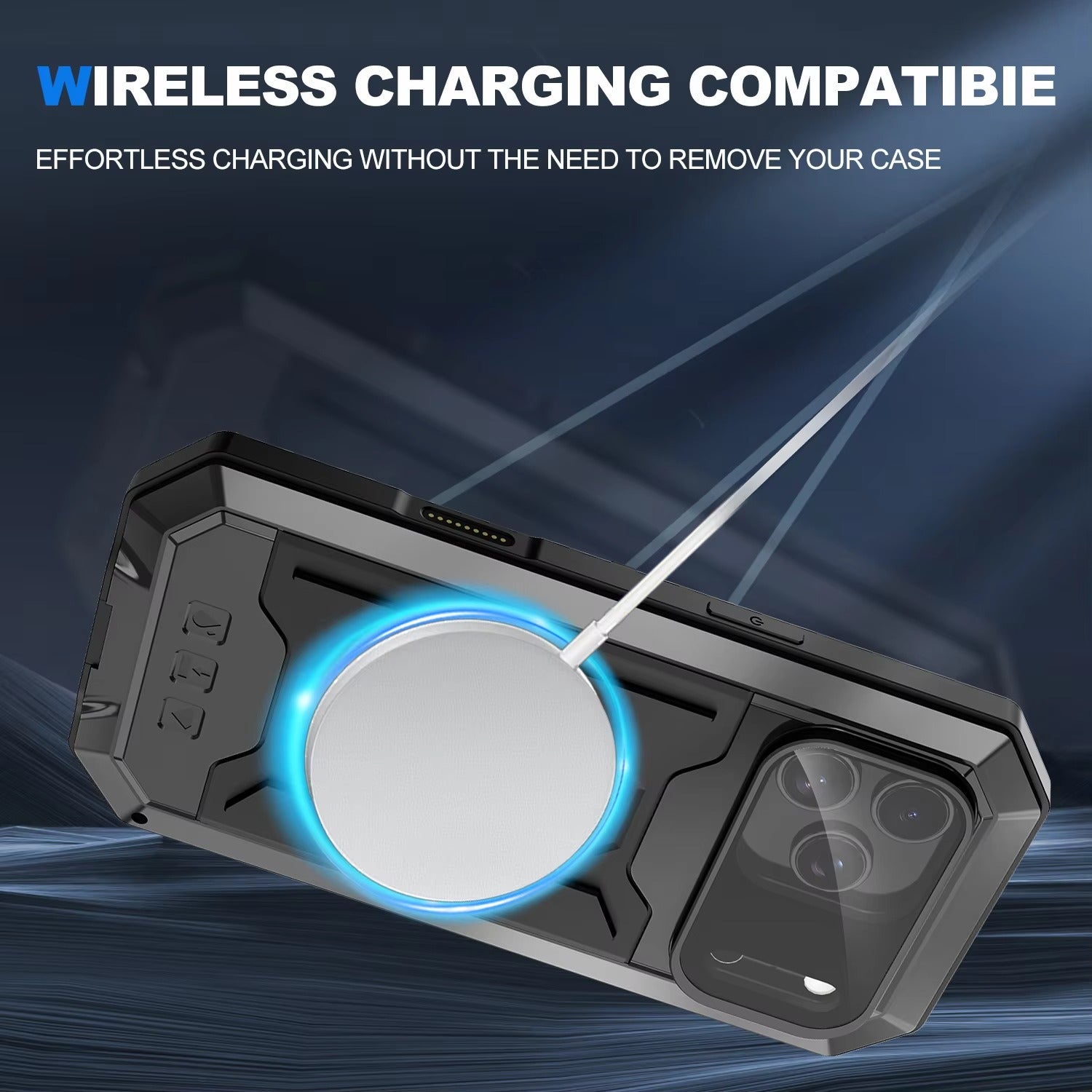 Rugged iPhone Case — Heavy-Duty Aluminum Full-Body Cover with Screen & Lens Protectors, Dual-Layer Shockproof Design, Kickstand and Dustproof Anti-Fingerprint Finish