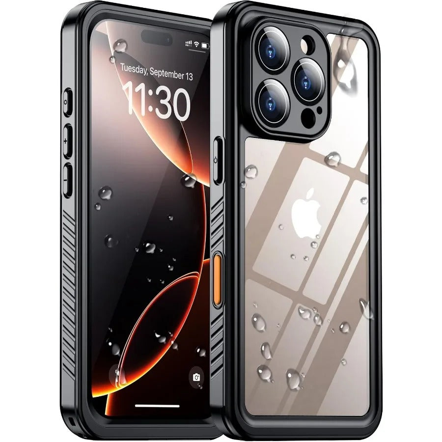 Rugged iPhone Case — IP68 Waterproof Full-Body Magnetic Cover with Built-In Screen Protector, Dual-Layer Drop Protection and 360° Dustproof Non-Slip Design