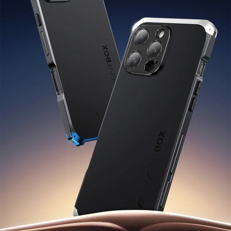 Rugged iPhone Case — Magnetic Aluminum Frame Cover with Anti-Collision Silicone Back, Shockproof Dustproof Protection and Washable Anti-Fingerprint Design