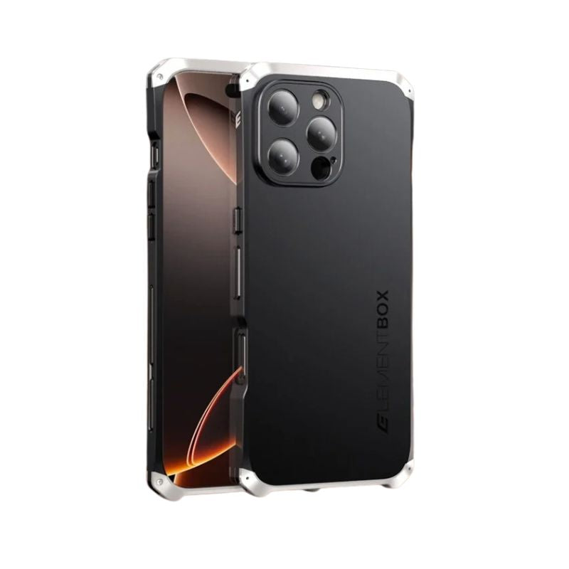 Rugged iPhone Case — Magnetic Aluminum Frame Cover with Anti-Collision Silicone Back, Shockproof Dustproof Protection and Washable Anti-Fingerprint Design