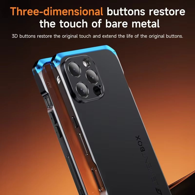 Rugged iPhone Case — Magnetic Aluminum Frame Cover with Anti-Collision Silicone Back, Shockproof Dustproof Protection and Washable Anti-Fingerprint Design