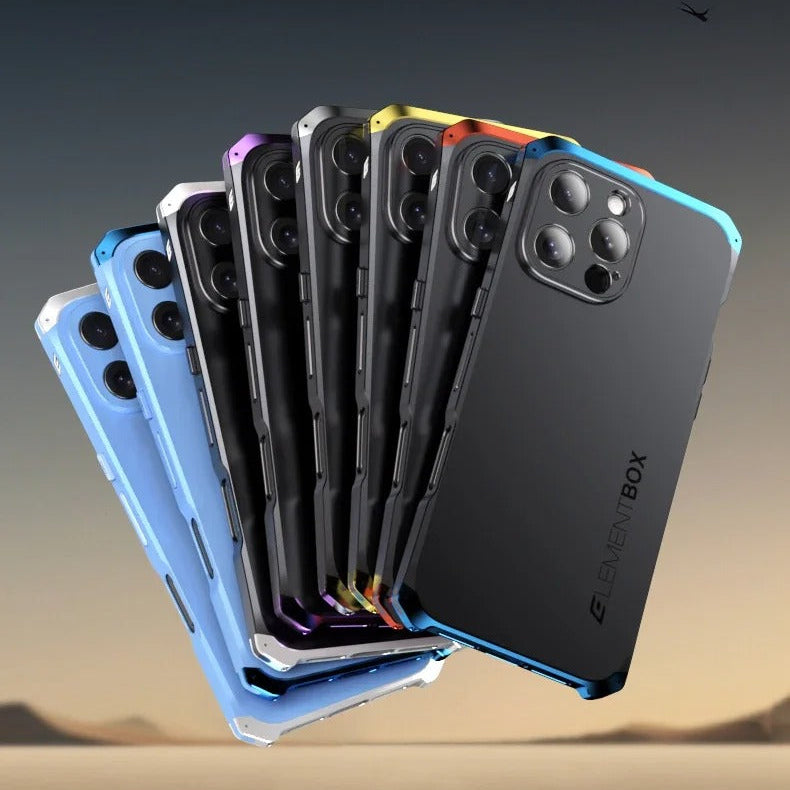 Rugged iPhone Case — Magnetic Aluminum Frame Cover with Anti-Collision Silicone Back, Shockproof Dustproof Protection and Washable Anti-Fingerprint Design