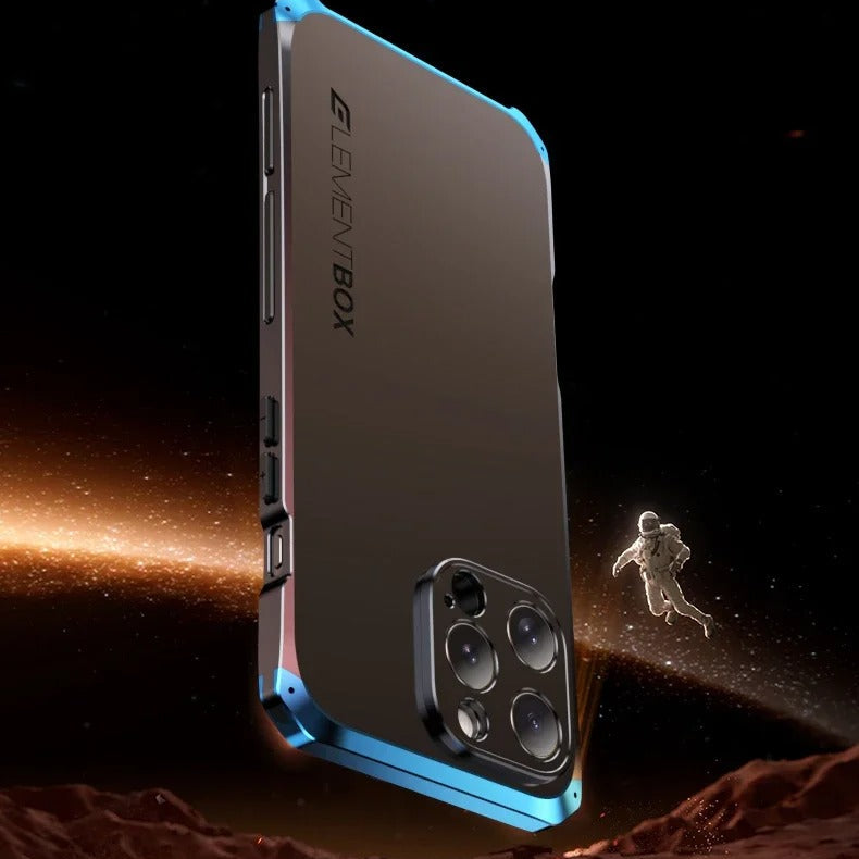 Rugged iPhone Case — Magnetic Aluminum Frame Cover with Anti-Collision Silicone Back, Shockproof Dustproof Protection and Washable Anti-Fingerprint Design