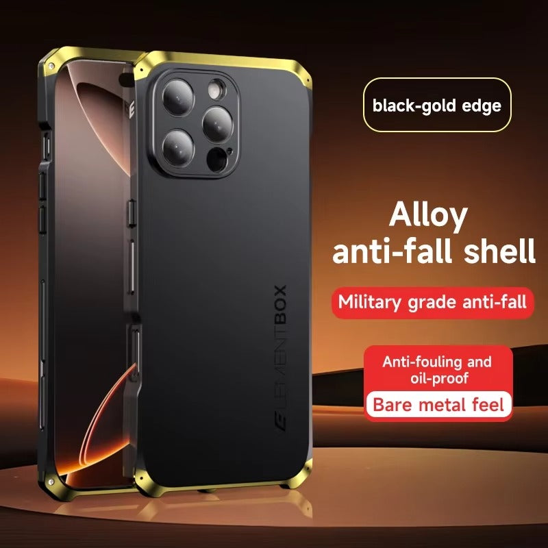 Rugged iPhone Case — Magnetic Aluminum Frame Cover with Anti-Collision Silicone Back, Shockproof Dustproof Protection and Washable Anti-Fingerprint Design