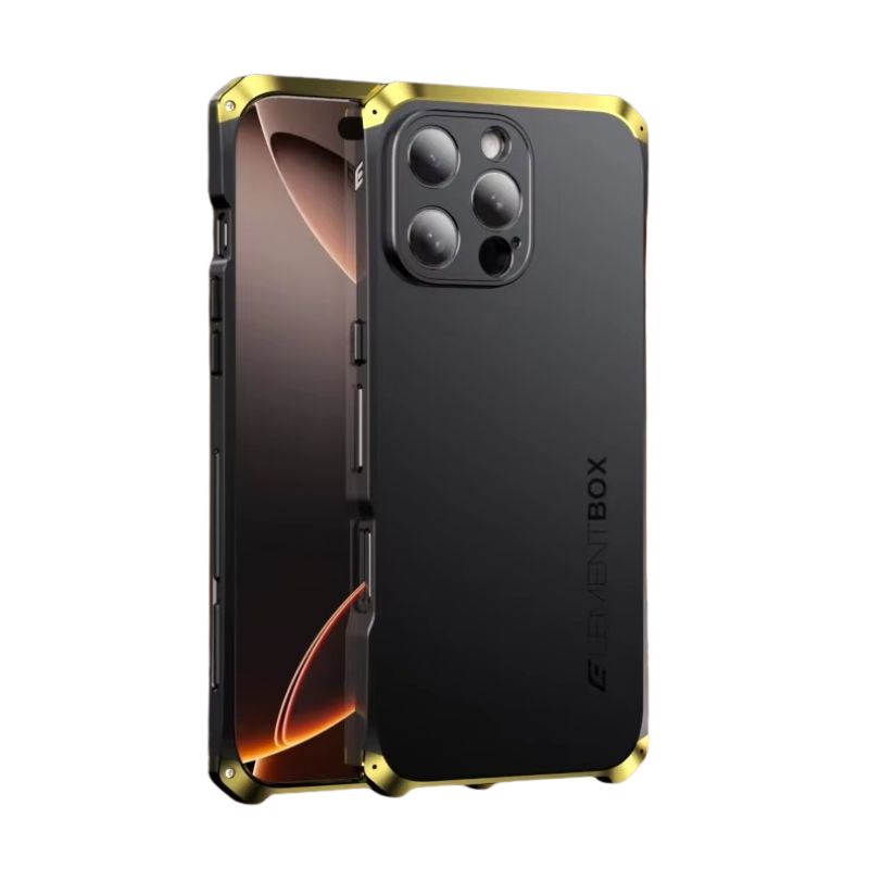 Rugged iPhone Case — Magnetic Aluminum Frame Cover with Anti-Collision Silicone Back, Shockproof Dustproof Protection and Washable Anti-Fingerprint Design