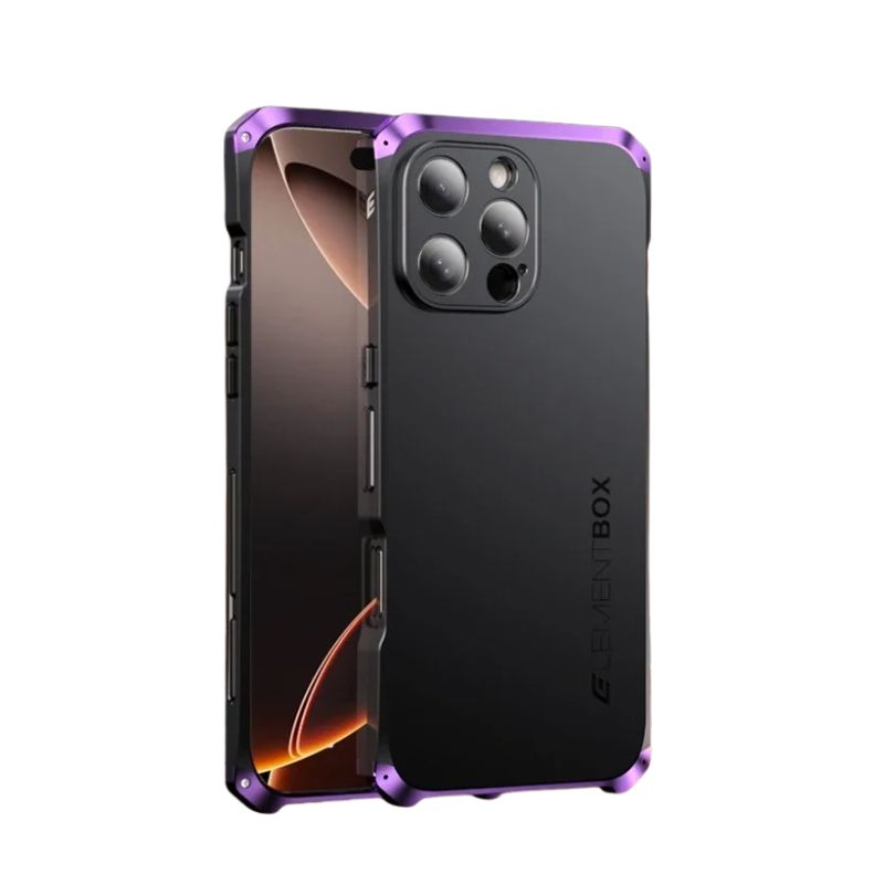 Rugged iPhone Case — Magnetic Aluminum Frame Cover with Anti-Collision Silicone Back, Shockproof Dustproof Protection and Washable Anti-Fingerprint Design