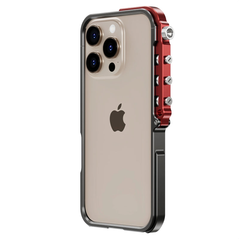 Rugged iPhone Case — Ultra-Light Aluminum Alloy Mecha Bumper with Military-Grade 360° Drop Protection, Shockproof Design and Lanyard Support
