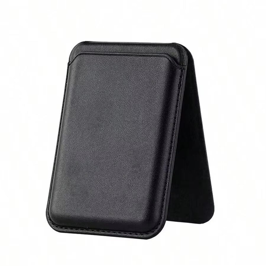 Refined iPhone Magnetic Leather Wallet Case, MagSafe-Compatible Card Holder with Hidden Stand Design & Slim Pocket Cover