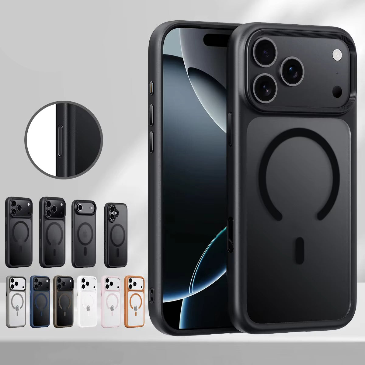 Luxury iPhone Case — MagSafe Magnetic TPU+PC Shockproof Cover with Camera Button and Anti-Fingerprint Matte Finish