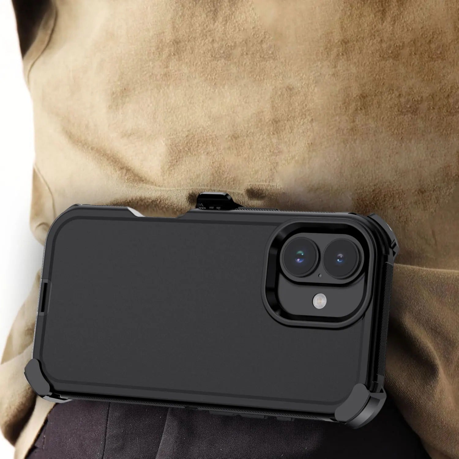Rugged iPhone Case — Heavy-Duty 3-Layer Hybrid Protective Cover with Belt Clip Holster, Shockproof Hard PC Design and Matte Anti-Fingerprint Finish