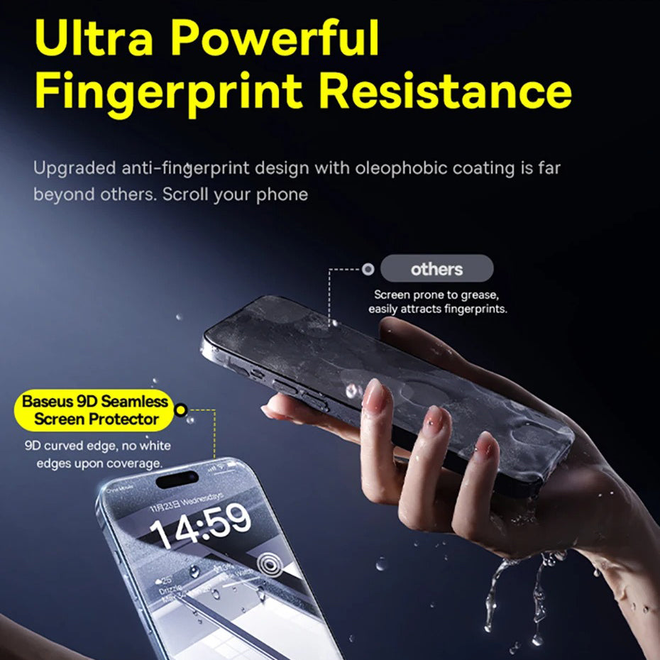 Ultra-Slim iPhone Anti-Peeping Screen Protector – Clear Edge Privacy Tempered Glass with Discreet Viewing Protection, Smooth Touch & Scratch Resistance