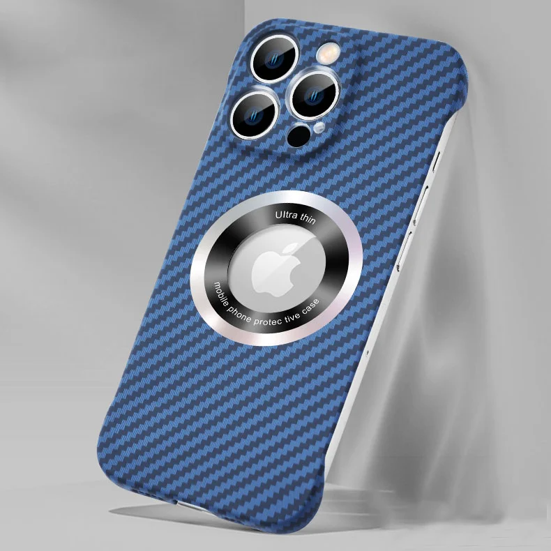 Ultra-Slim iPhone Case MagSafe Compatible Carbon Fiber Cover — Frameless Matte Design, Magnetic Wireless Charging, Cooling Shockproof Anti-Fingerprint Protection