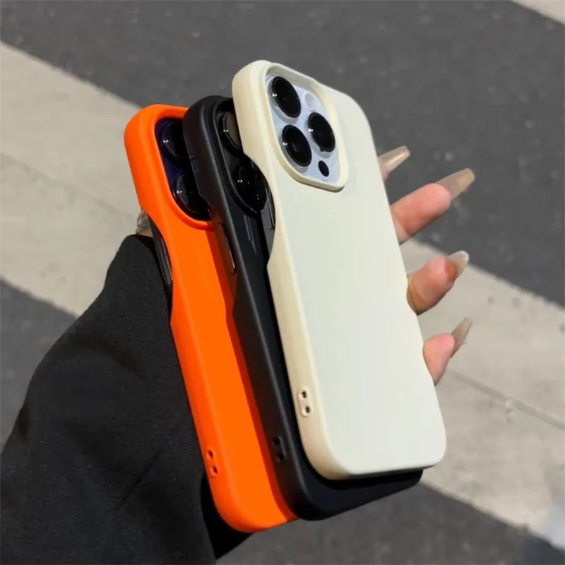 Ultra-Slim iPhone Case — Soft Silicone Pure-Color Matte Cover with Lightweight Shockproof TPU Design and Anti-Fingerprint Non-Slip Finish