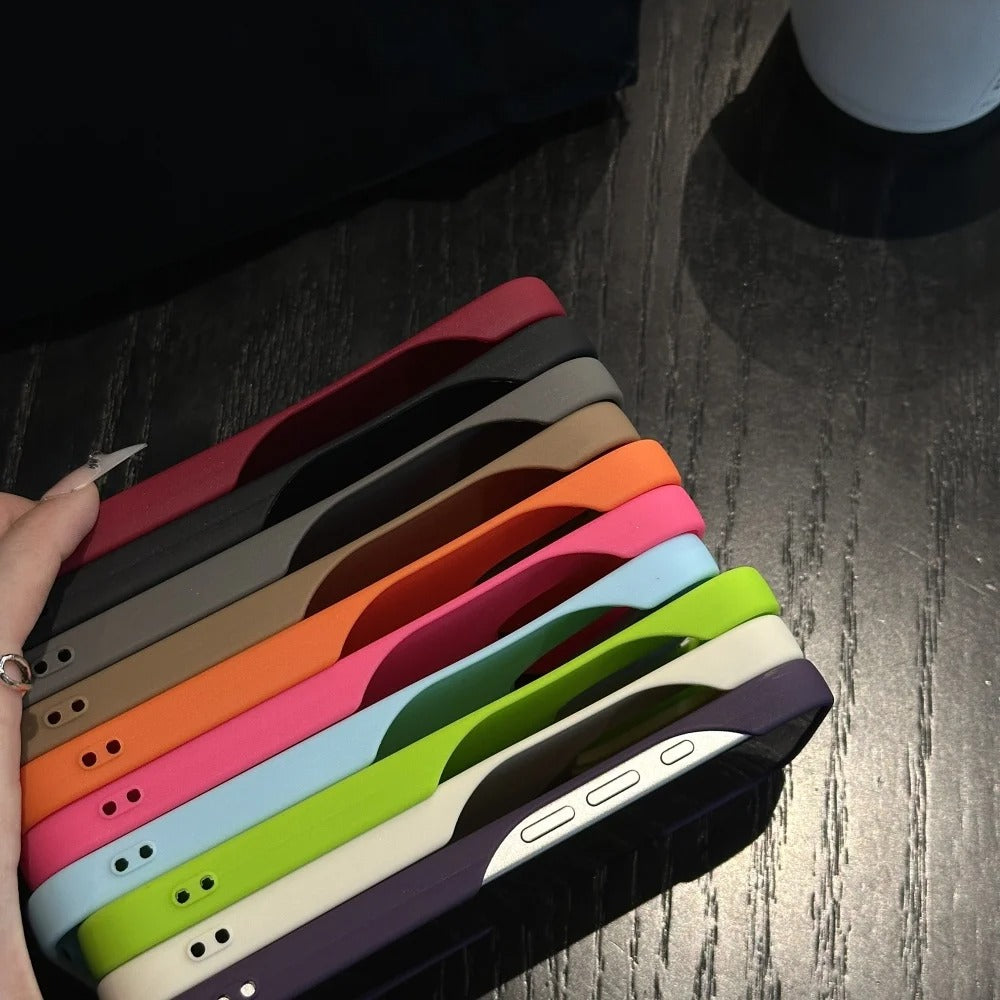 Ultra-Slim iPhone Case — Soft Silicone Pure-Color Matte Cover with Lightweight Shockproof TPU Design and Anti-Fingerprint Non-Slip Finish