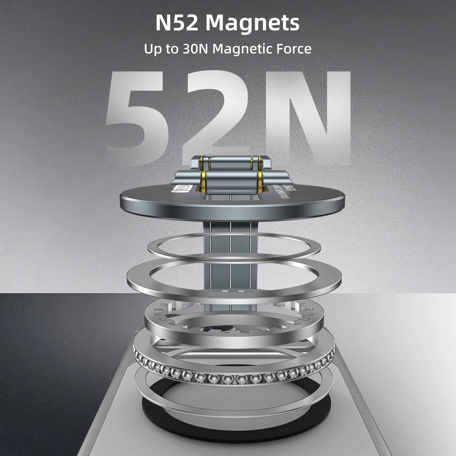 Ultra-Slim iPhone MagSafe Magnetic Phone Tripod Stand, Pocket Mini Holder with Strong N52 Magnet Grip & 360° Adjustable Mount