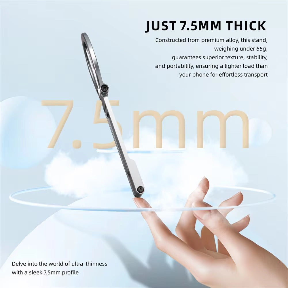 Ultra-Slim iPhone MagSafe Magnetic Phone Tripod Stand, Pocket Mini Holder with Strong N52 Magnet Grip & 360° Adjustable Mount