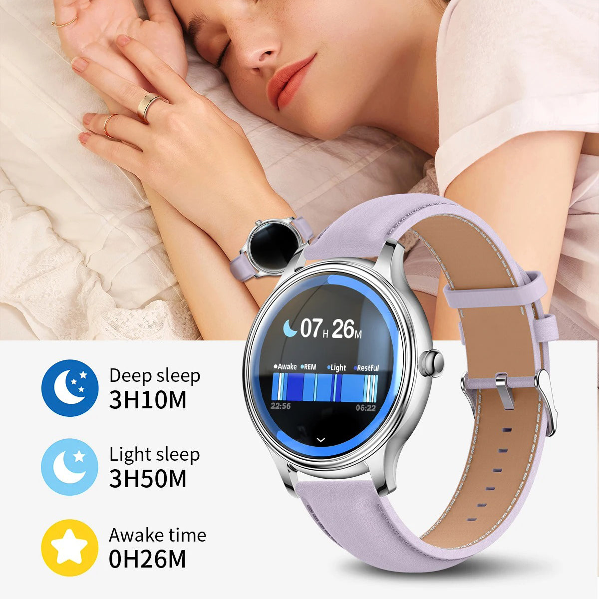 Ultra-Thin AMOLED Smart Watch with 1.32″ Round Display, Health Monitoring, Bluetooth Calling, Lightweight Fashion Fitness Tracker