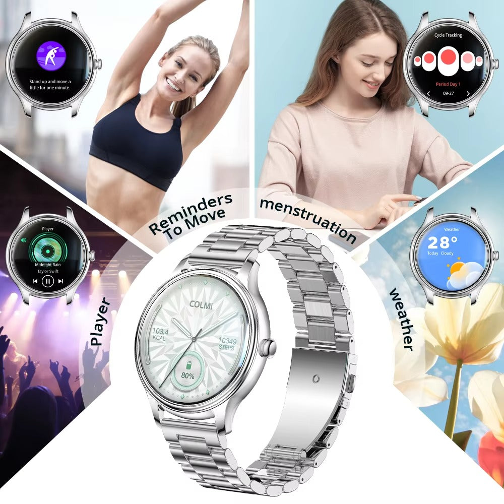 Ultra-Thin AMOLED Smart Watch with 1.32″ Round Display, Health Monitoring, Bluetooth Calling, Lightweight Fashion Fitness Tracker