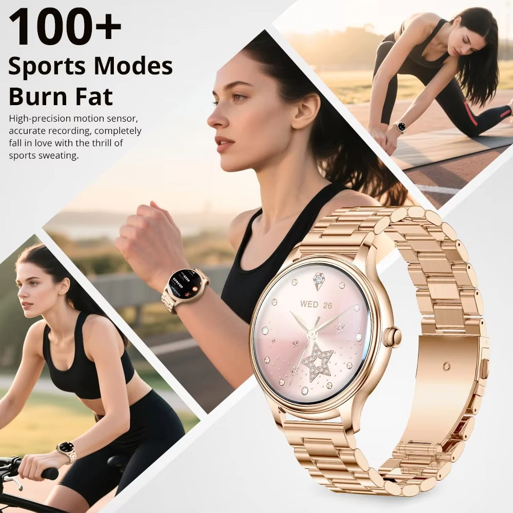 Ultra-Thin AMOLED Smart Watch with 1.32″ Round Display, Health Monitoring, Bluetooth Calling, Lightweight Fashion Fitness Tracker