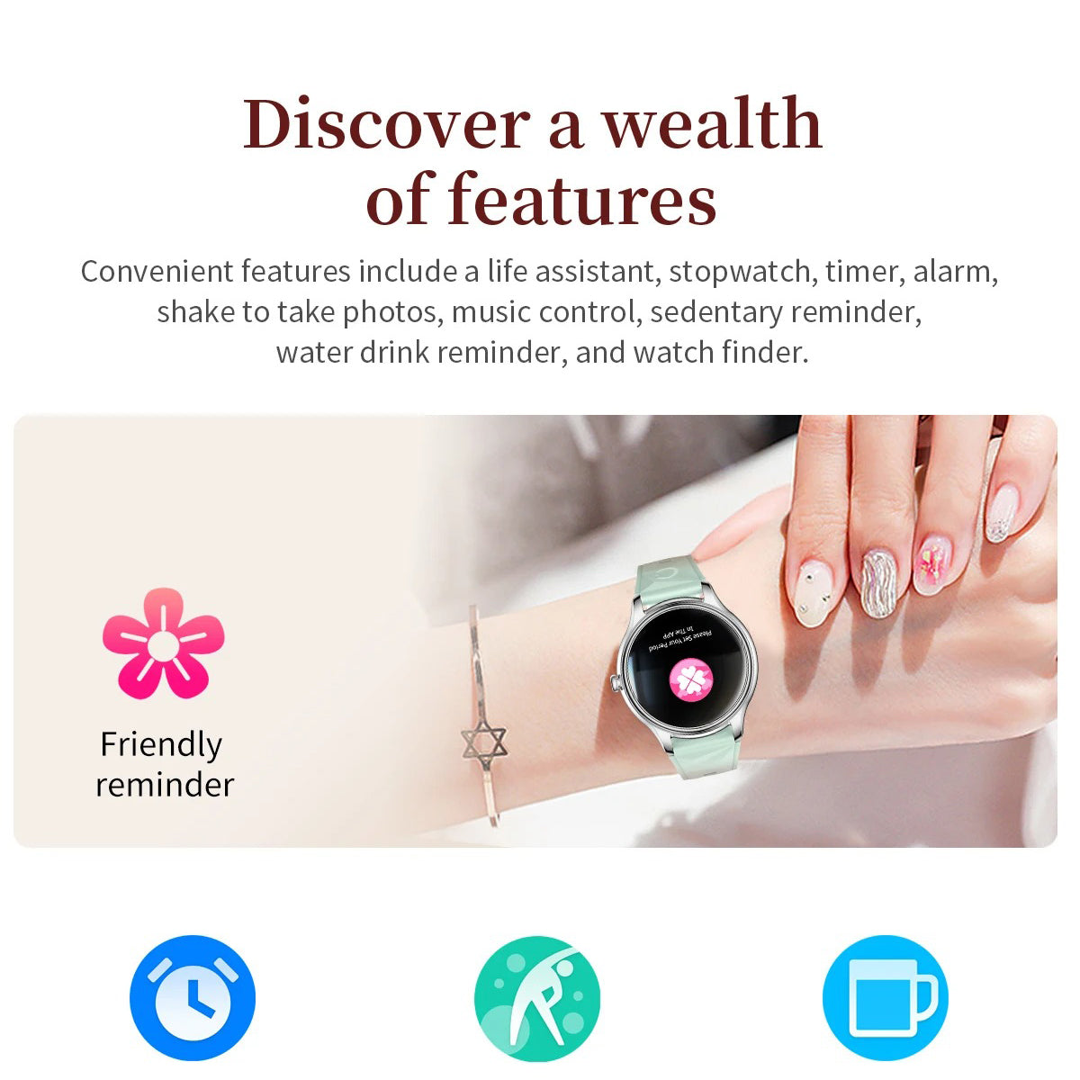 Ultra-Thin AMOLED Smart Watch with 1.32″ Round Display, Health Monitoring, Bluetooth Calling, Lightweight Fashion Fitness Tracker