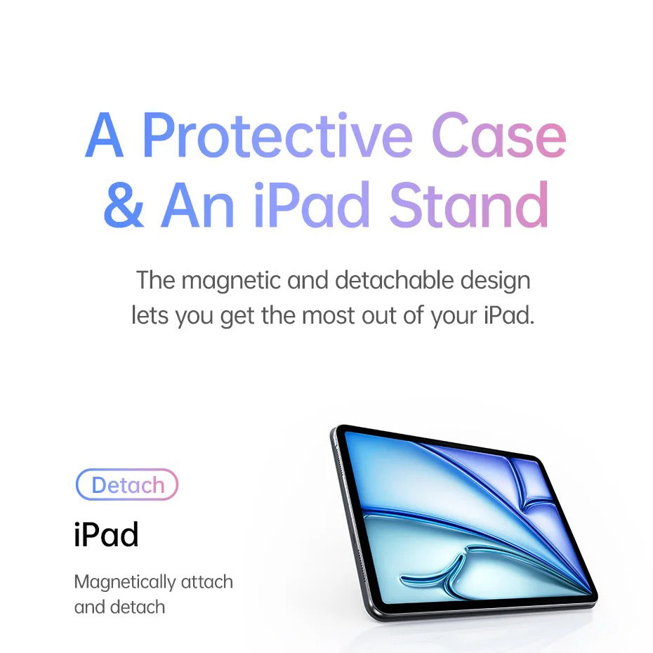 Ultra-Thin Keyboard Case for Tablets with Detachable Magnetic Keyboard, Drop-Resistant Leather Cover & Portable Work Setup