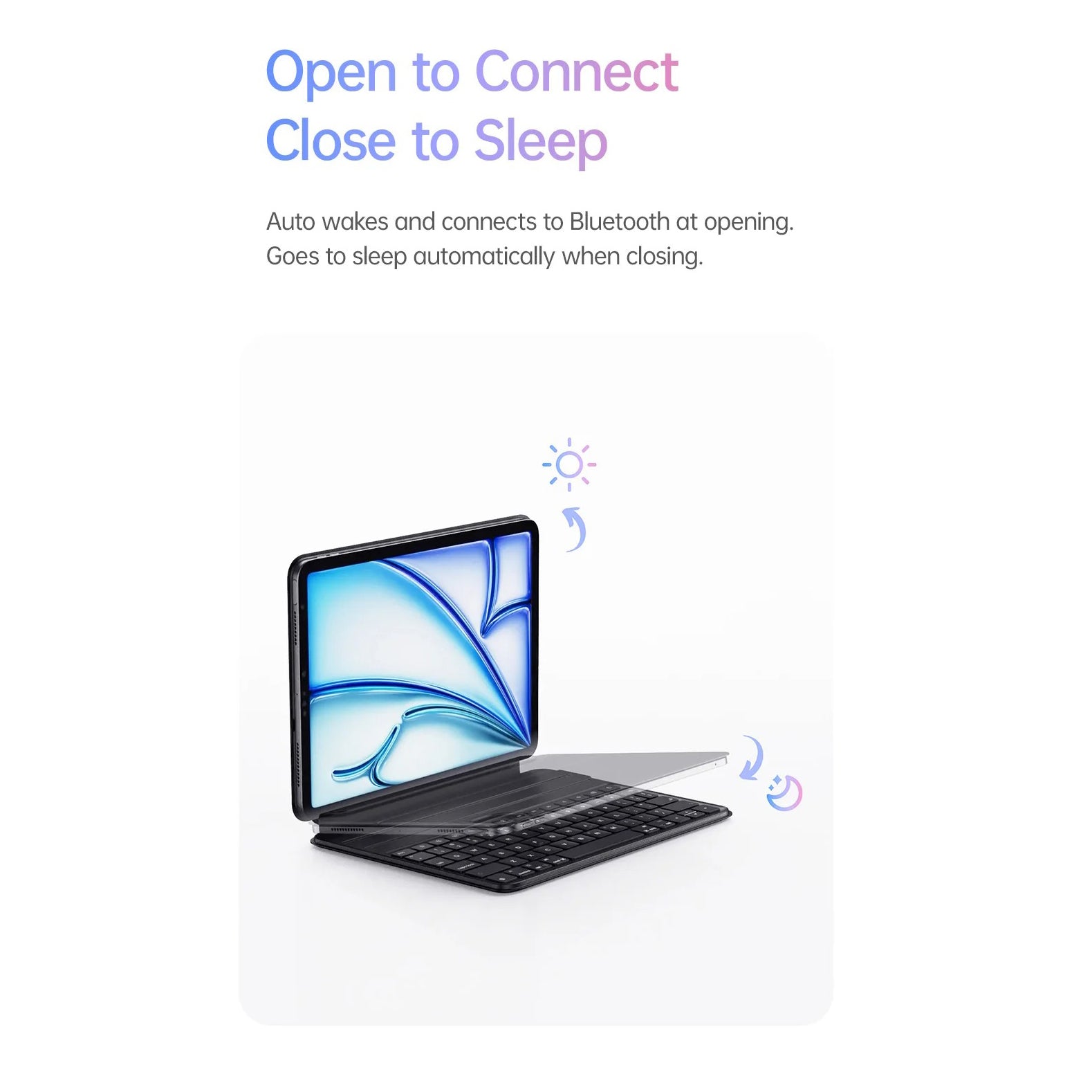 Ultra-Thin Keyboard Case for Tablets with Detachable Magnetic Keyboard, Drop-Resistant Leather Cover & Portable Work Setup