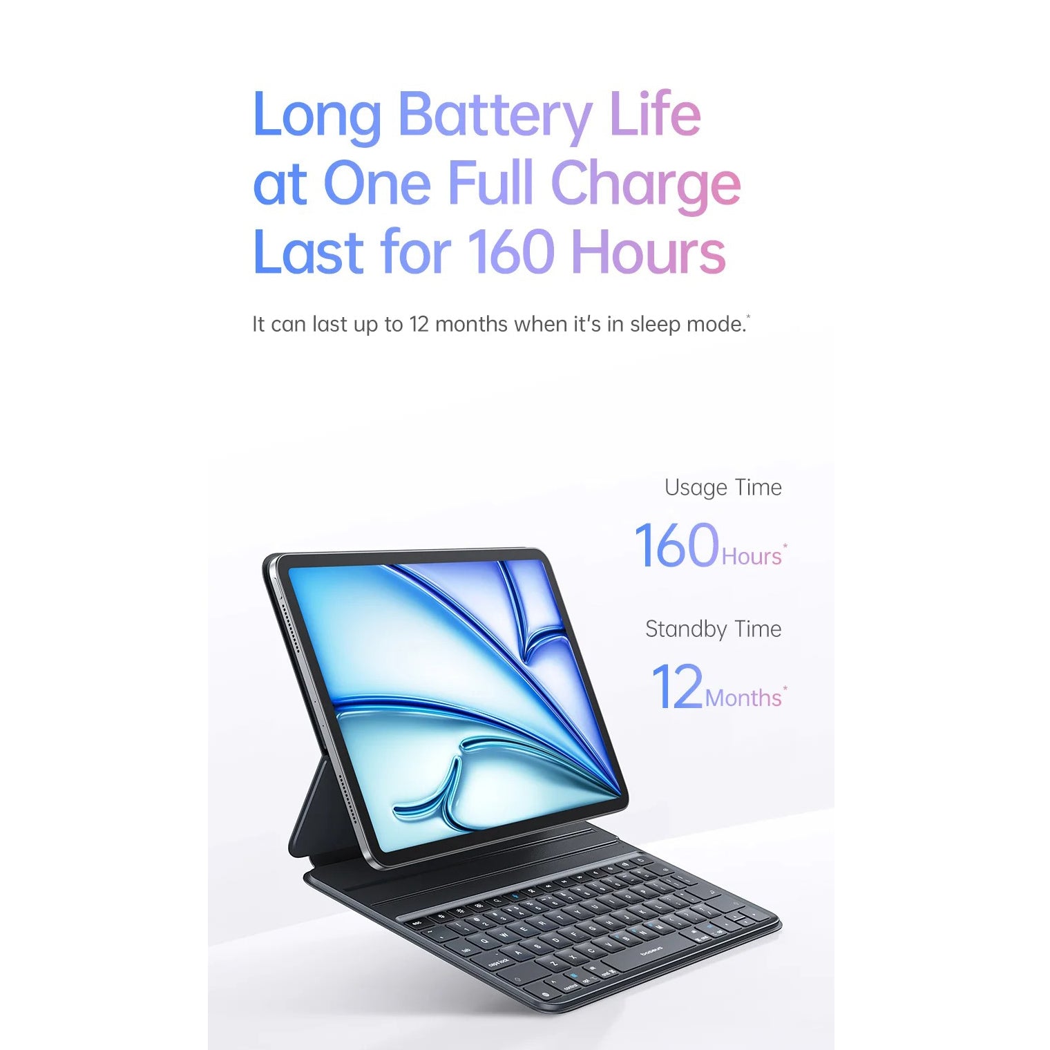 Ultra-Thin Keyboard Case for Tablets with Detachable Magnetic Keyboard, Drop-Resistant Leather Cover & Portable Work Setup