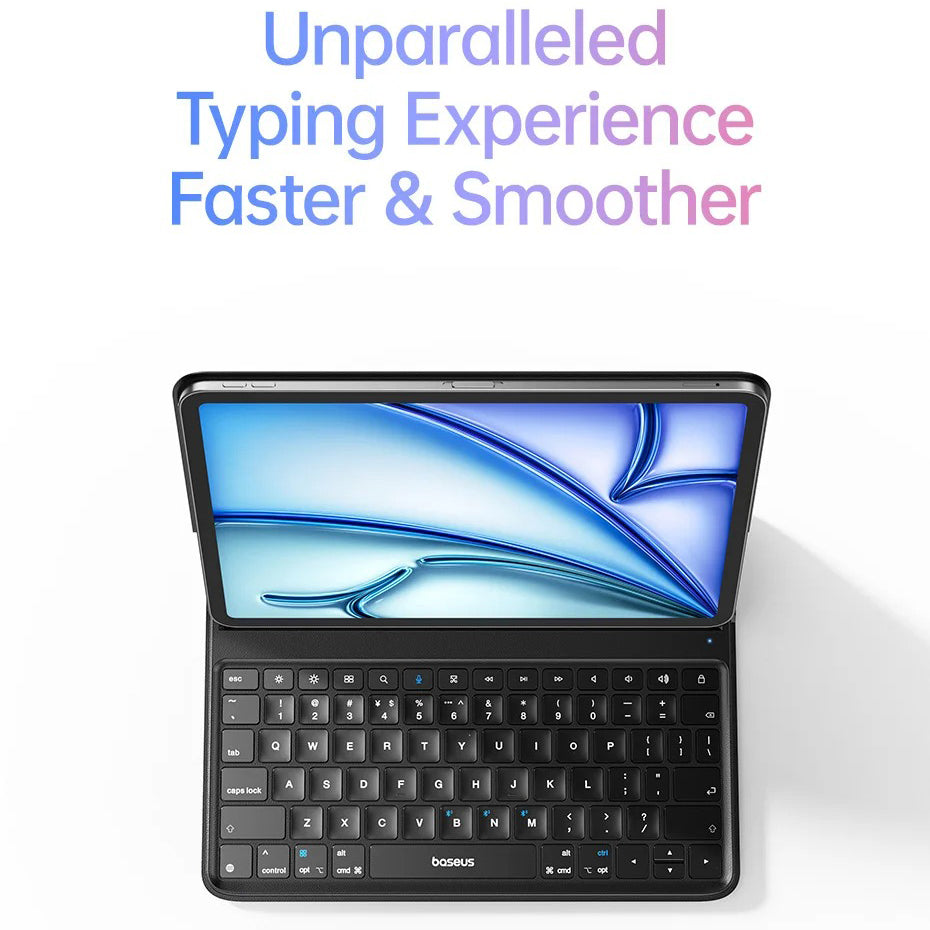 Ultra-Thin Keyboard Case for Tablets with Detachable Magnetic Keyboard, Drop-Resistant Leather Cover & Portable Work Setup