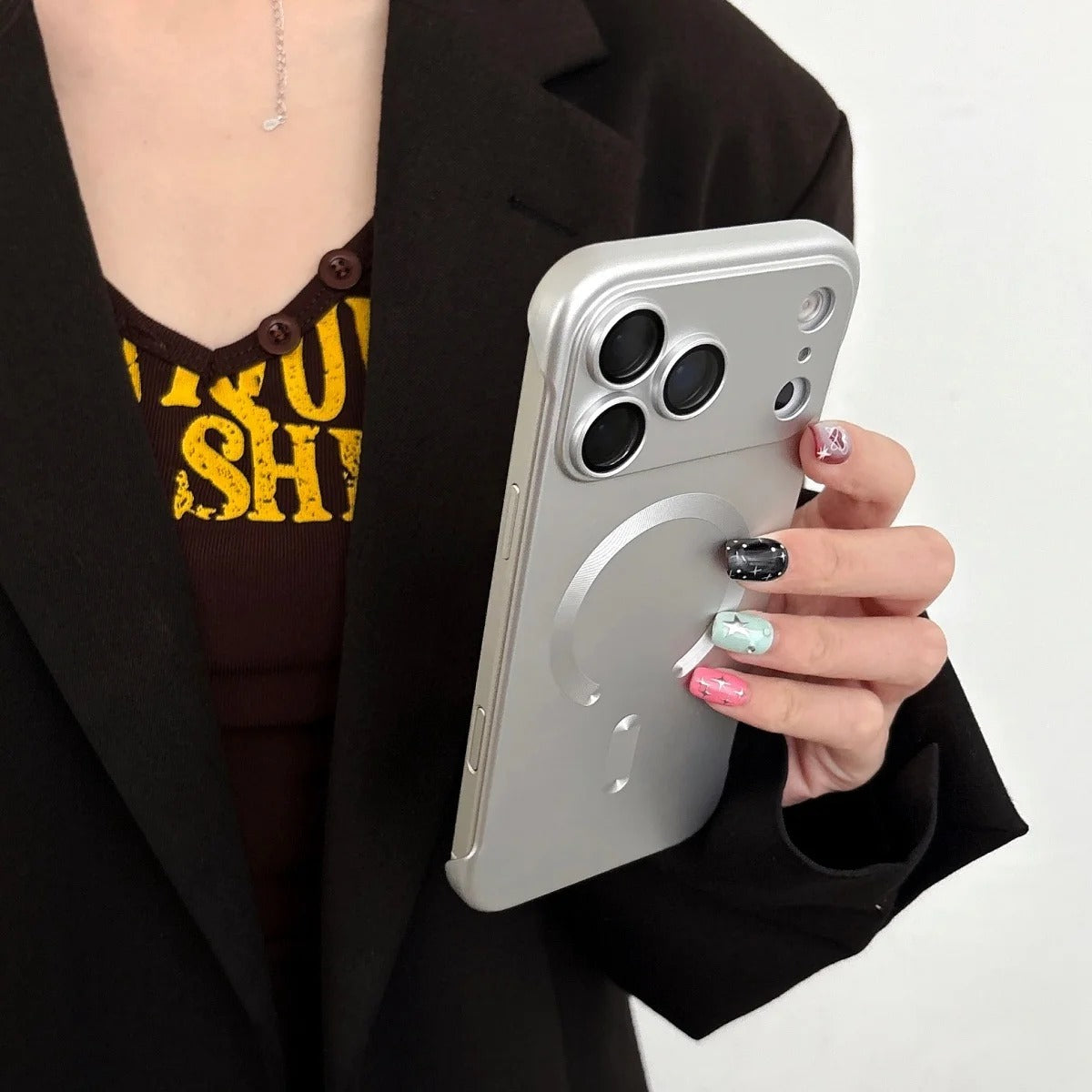 Ultra-Thin iPhone Case — PC Frameless Half-Wrapped Shockproof Cover, Anti-Fingerprint, Non-Slip, Lightweight Protective Design