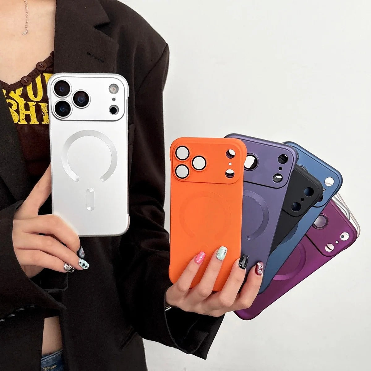 Ultra-Thin iPhone Case — PC Frameless Half-Wrapped Shockproof Cover, Anti-Fingerprint, Non-Slip, Lightweight Protective Design