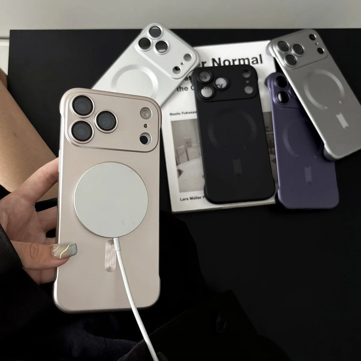 Ultra-Thin iPhone Case — PC Frameless Half-Wrapped Shockproof Cover, Anti-Fingerprint, Non-Slip, Lightweight Protective Design