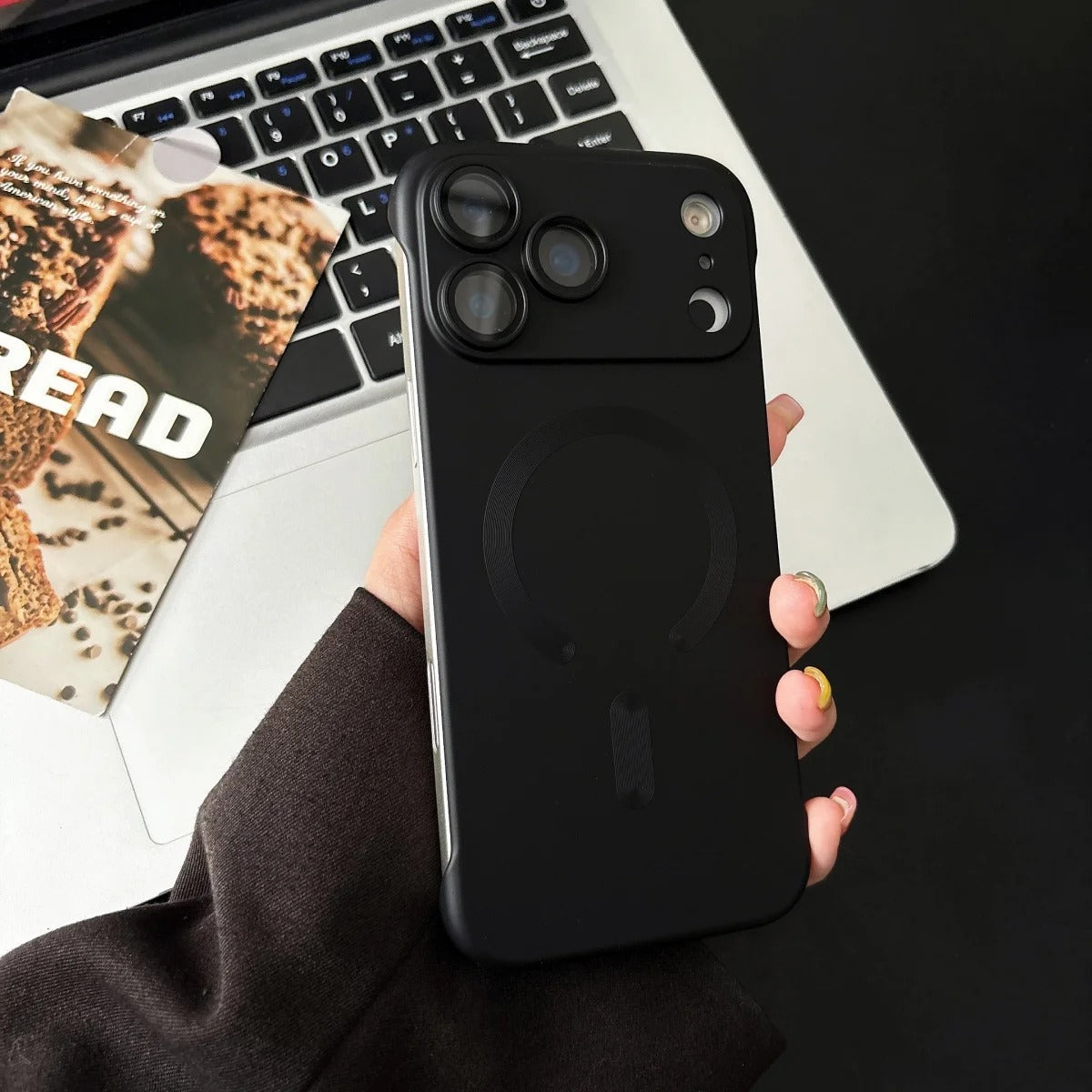 Ultra-Thin iPhone Case — PC Frameless Half-Wrapped Shockproof Cover, Anti-Fingerprint, Non-Slip, Lightweight Protective Design