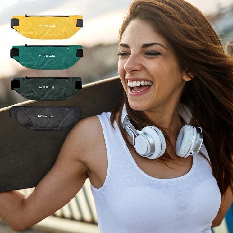 Ultra-Thin Running Waist Bag with Waterproof Elastic Design, Close-Fit Sports Belt, Lightweight Hands-Free Phone Pouch for Fitness & Outdoor Use