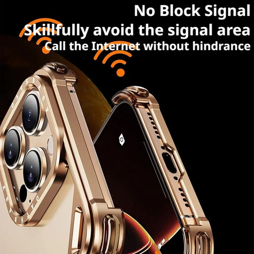 Ultra-Thin iPhone Case — Minimalist Design, Wireless Charging Compatible, Metal Frame Bumper Shockproof, Half-Wrapped Protection