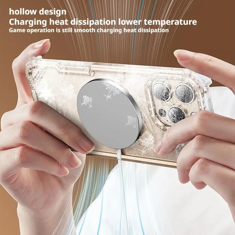 Ultra-Thin iPhone Case — Minimalist Design, Wireless Charging Compatible, Metal Frame Bumper Shockproof, Half-Wrapped Protection