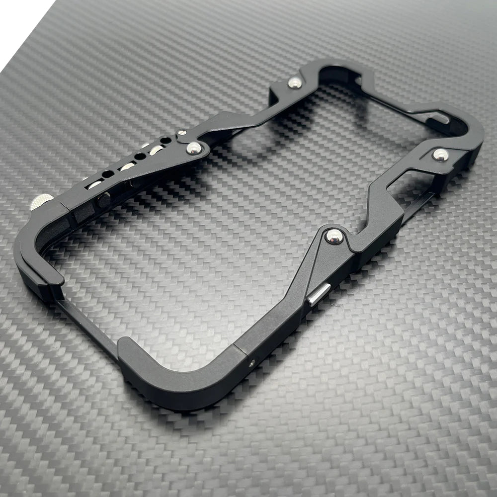 Rugged iPhone Case Aluminum Alloy Bumper Frame — Lightweight Metal Armor Cover, Shockproof Protective Shell with Smooth Edges and Included Lanyard