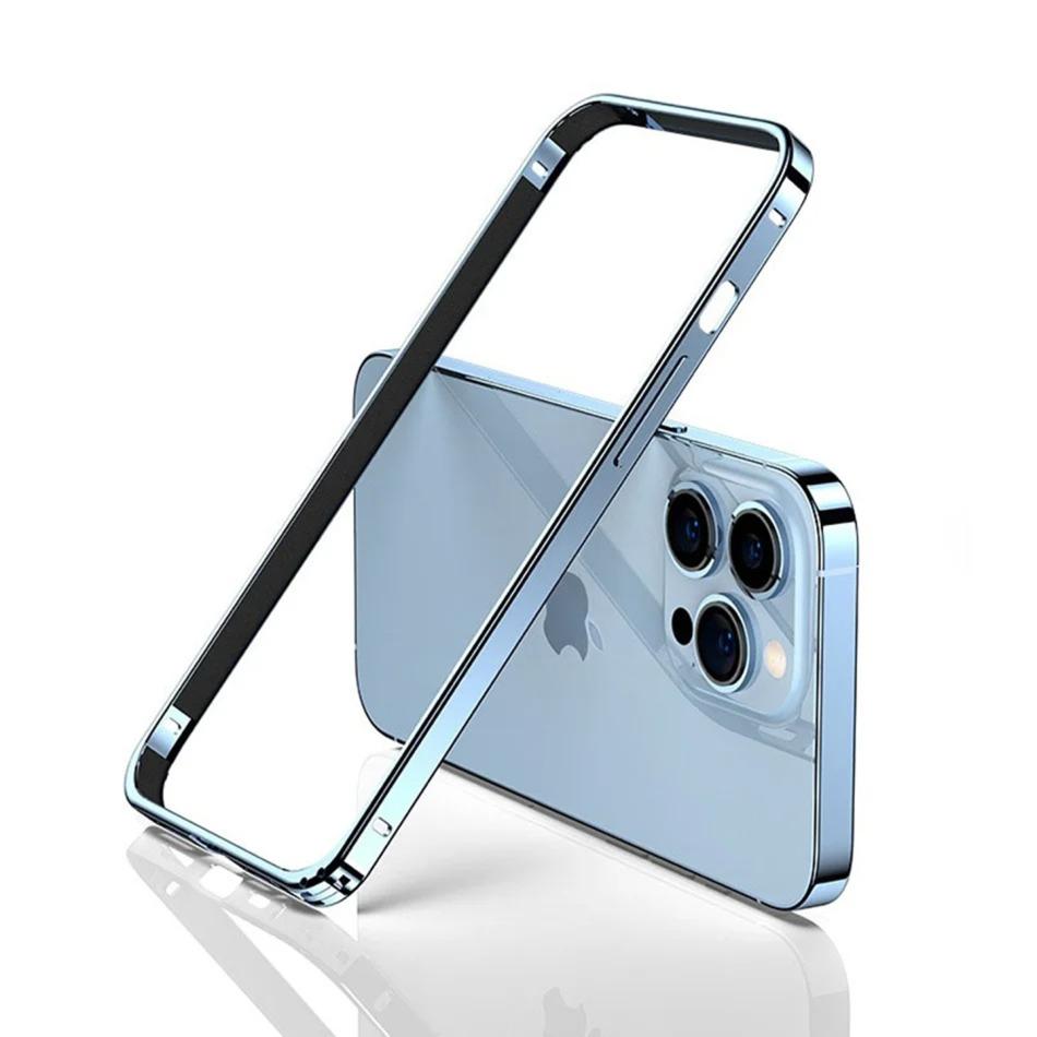 Luxury iPhone Bumper Case Thin Aluminum Alloy Frame — Lightweight Metal Protective Cover, Slim Anti-Fingerprint Design, Durable Back Accessories